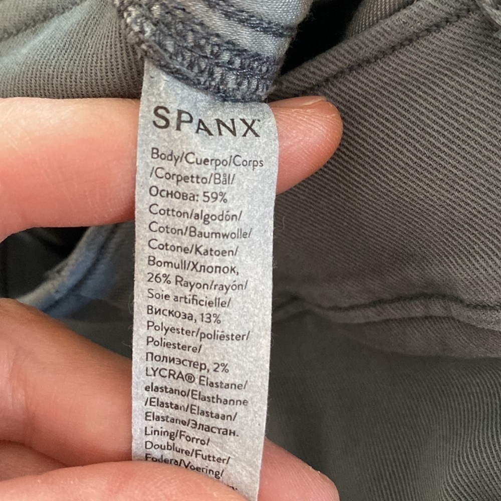 Spanx stretch twill straight leg pants grey blue women’s medium - Picture 5 of 5